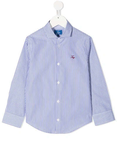 Fay Teen Striped Button-up Shirt In Heavenly