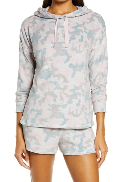 Emerson Road Hoodie & Shorts Pajamas In Ari Camo Sharkskin