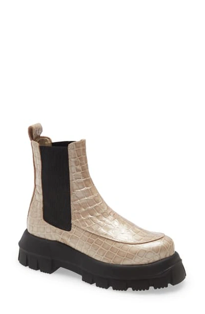 Topshop Alpha Platform Chelsea Boot In Stone