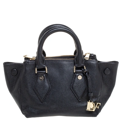 Pre-owned Diane Von Furstenberg Black Leather Mini Voyage Itsy Crossbody Bag