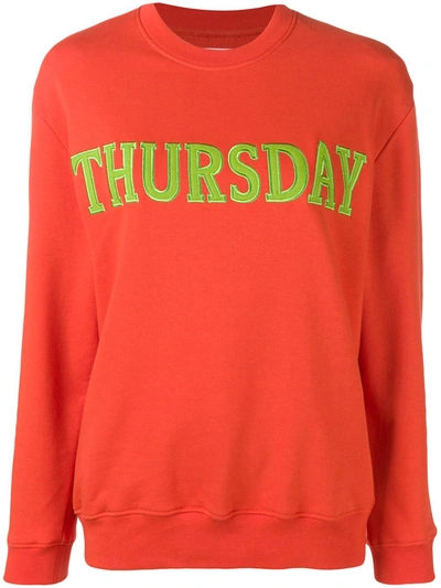 Alberta Ferretti Thursday Jersey Sweatshirt In Orange