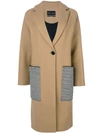 Proenza Schouler Long Patch-pocket Wool Coat, Camel In Brown