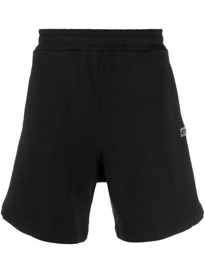 Msgm Logo Patch Track Shorts In Black