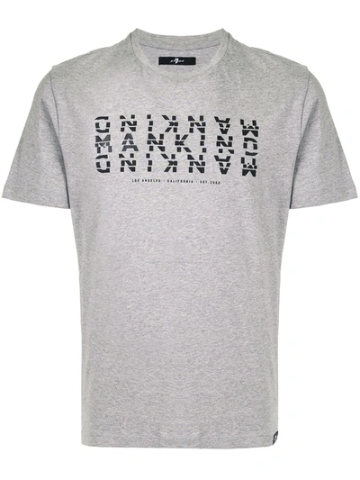 7 For All Mankind Logo Print T-shirt In Grey