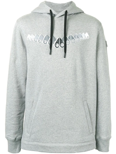Moose Knuckles Logo-print Drawstring Hoodie In Grey