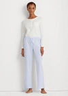 Ralph Lauren Striped Jersey Pajama Pant In Blue Stripe