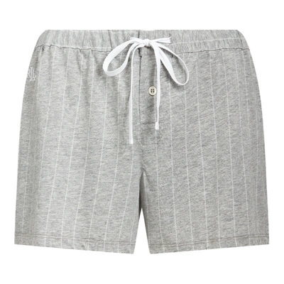 Ralph Lauren Striped Cotton-blend Sleep Short In Grey Stripe