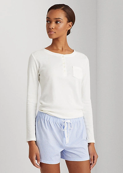 Ralph Lauren Striped Cotton-blend Sleep Short In Pink Stripe