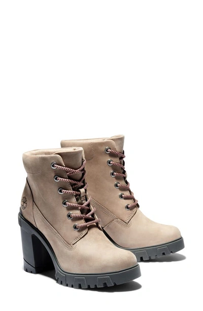 Timberland Lana Water Resistant Lace-up Boot In Taupe Nubuck Leather