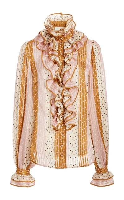 Zimmermann Lucky Ruffled Shirt In Pink