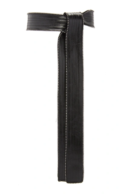 Philosophy Di Lorenzo Serafini Leather Embellished Tie Belt In Black