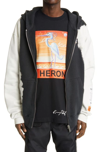 Heron Preston X Caterpillar Phantom Tie Dye Cotton Hoodie In White Phantom