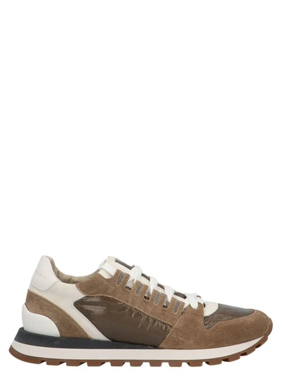 Brunello Cucinelli Leather Sneakers In Brown