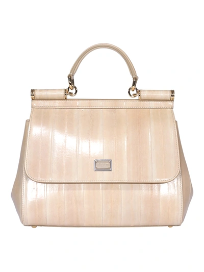 Dolce & Gabbana Medium Sicily Bag In Beige