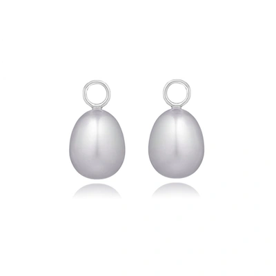 Annoushka 18ct White Gold Baroque Grey Pearl Earring Drops