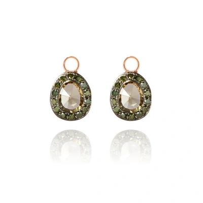 Annoushka Dusty Diamonds 18ct Rose Gold Olive Quartz Earring Drops