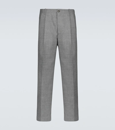 Gucci Wool Gauze Wide-leg Pants In Grey