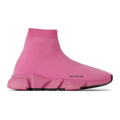 Balenciaga Little Kid's & Kid's Speed Lt Stretch-knit High-top Sneakers In Pink
