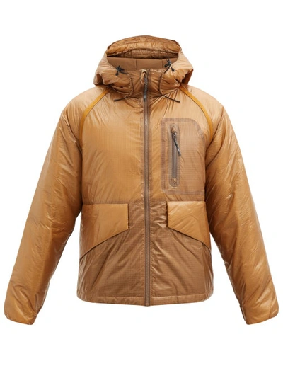Gramicci Padded Cordura-ripstop Hooded Jacket In Brown