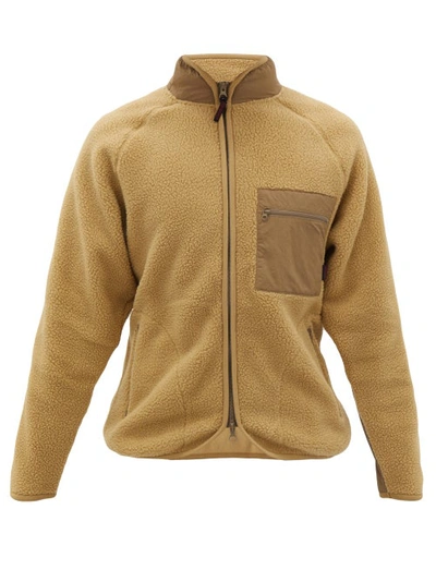 Gramicci Boa Zip-through Fleece And Technical-shell Jacket In Brown