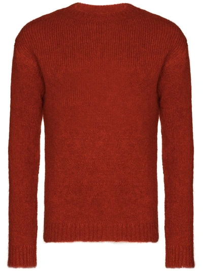 Ann Demeulemeester Crew-neck Alpaca-blend Sweater In Orange