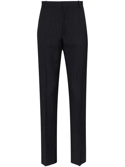 Alexander Mcqueen Pinstriped Wool-twill Suit Trousers In Black