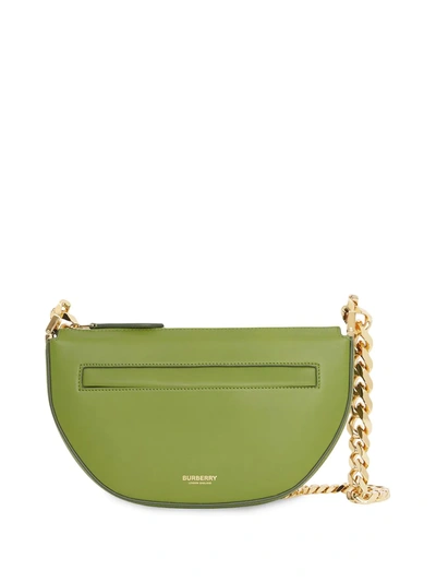 Burberry Olympia Small Smooth Leather Crossbody Bag, Green In Juniper Green