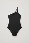 Cos One-shoulder Swimsuit In Black