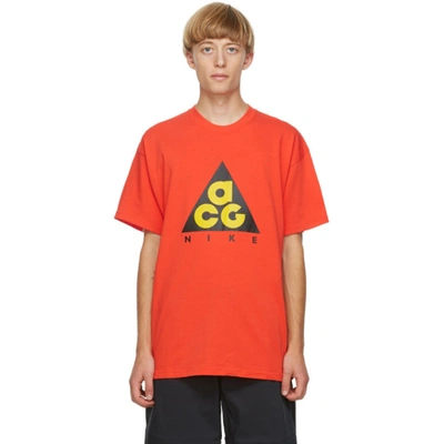 Nike Acg Red Acg Graphic T-shirt In 634 Habaner