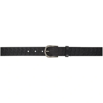 Ps By Paul Smith Black Dino-embossed Belt In Black 79