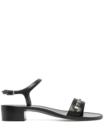 Ferragamo Tiny Vara Bow Appliqué Trim Sandals In Black