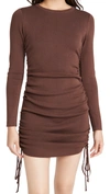 Lioness Military Minds Long Sleeve Dress In Cocoa