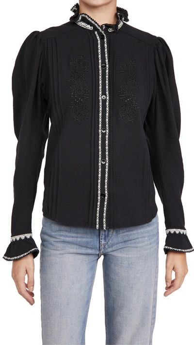 Isabel Marant Étoile Rosie Top In Faded Black