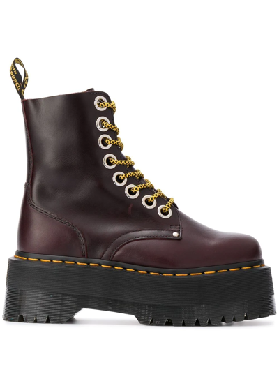 Dr. Martens' Jadon Platform Ankle Boots In Red