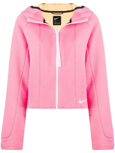 Nike Swoosh Detail Hoodie In Pink