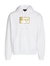 Versace Metallic Logo Hoodie In Bianco