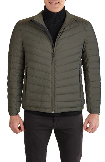 Cole Haan Stretch Quilted Jacket In Green