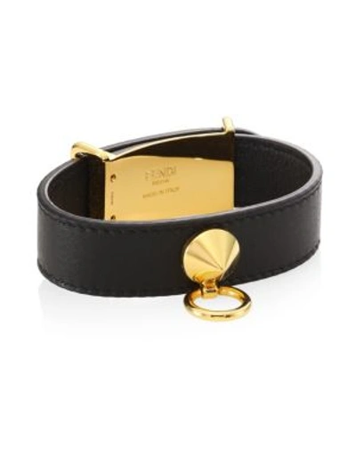 Fendi Leather Bracelet In Black