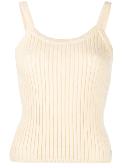 House Of Sunny Ribbed Knit Vest Top In Yellow