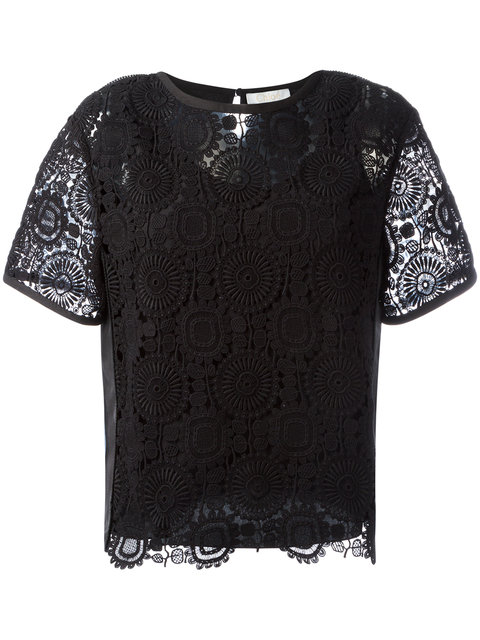 Chloé Embroidered Lace Blouse | ModeSens
