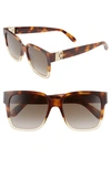 Givenchy 53mm Oversized Square Sunglasses In Havana/ Brown Gradient