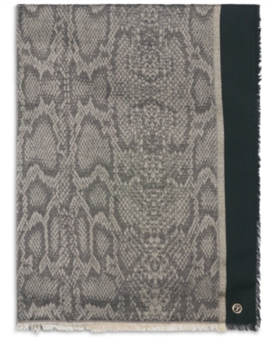 Calvin Klein Snake-embossed Pashmina Wrap In Latte