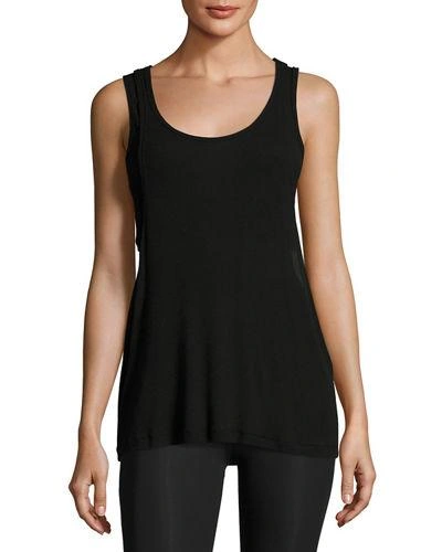Beyond Yoga On & Off Ribbed 2-fer Tank Top In Black