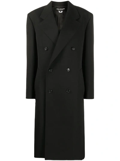 Junya Watanabe Angora Beaver Doubel Breasted Coat In Navy