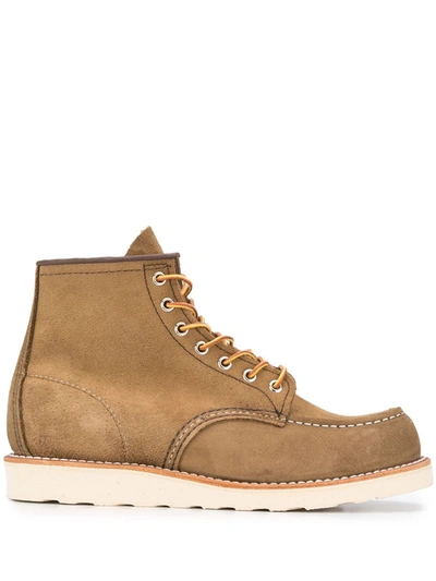 Red Wing Shoes Classic Moc Toe Suede Boots In Neutrals