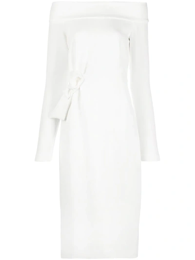 P.a.r.o.s.h Bow-detail Midi Dress In White