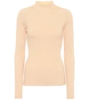 Acne Studios Katine High-neck Ribbed Cotton-blend Sweater In Mock Neck Ribbed Sweater