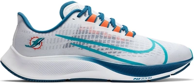 Pre-owned Nike  Air Zoom Pegasus 37 Miami Dolphins In White/pure Platinum-marina-turbo Green