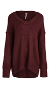 Free People Brookside Tunic Sweater In Acai