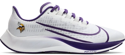 Pre-owned Nike  Air Zoom Pegasus 37 Minnesota Vikings In White/pure Platinum-white-court Purple